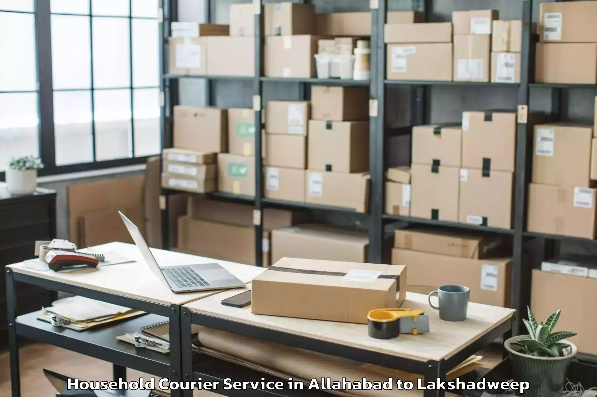 Trusted Allahabad to Kadmat Household Courier